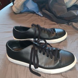 Club Monaco Black Leather Sneakers